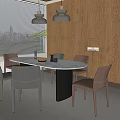 Modern Dining Table Chair Combination Dining Table Chair 3d model