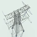 modern tower high voltage transmission line tower 3d model