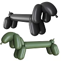 Black And Green Balloon Dog Sculptures Modern Decorative Home Art Pieces