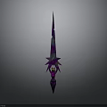 Purple Black Decorative Spear Weapon with Spiked Design and Sharp Tip