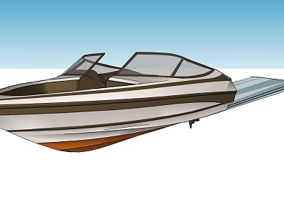 Modern Yacht Exterior Design With Striped Patterns And Open Deck 3d model