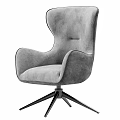 Beige And Gray High Back Office Chair With Comfortable Seat And Metal Swivel Base