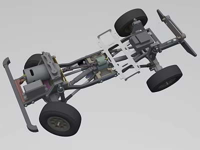 Racing Car Chassis Model With Metal Frame Wheels And Mechanical Components 3d model