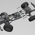 Racing Car Chassis Model With Metal Frame Wheels And Mechanical Components 3d model