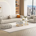 Light Luxury Sofa Coffee Table Combination 3d model