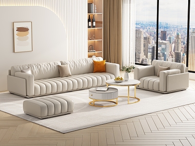 Light Luxury Sofa Coffee Table Combination 3d model