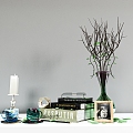 Jewelry Ornaments Combination Vase Glass Bottle Photo Frame Candle Book Cup 3d model