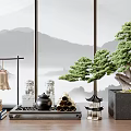 New Chinese Style Ornaments Combination Bonsai Ornaments Combination 3d model
