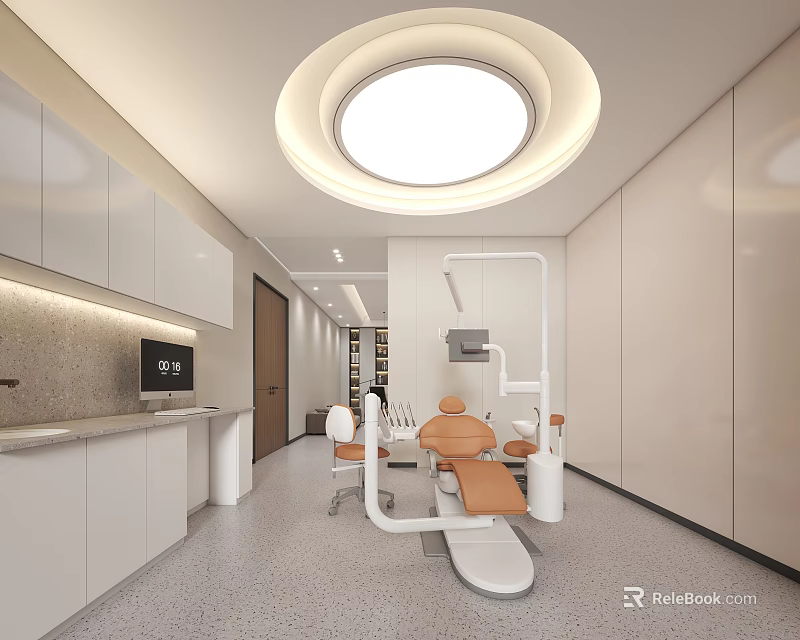 Modern Dental Clinic Interior Design With Dental Chairs And Equipment 3d model 