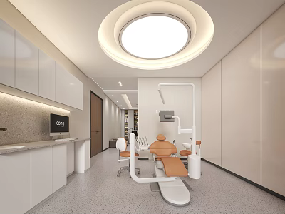 Modern Dental Clinic Interior Design With Dental Chairs And Equipment 3d model