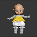 Cute Baby Doll Toy With Yellow Dress And White Shorts For Children