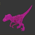 Realistic Brown Striped Dinosaur 3D Character Model with Standing Pose in Dark Background 3d model