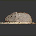 Fresh Sliced Bread With Flour Dusting On Woven Mat Background