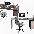 Modern Desk Chair Desk Chair Combination Computer Desk 3d model