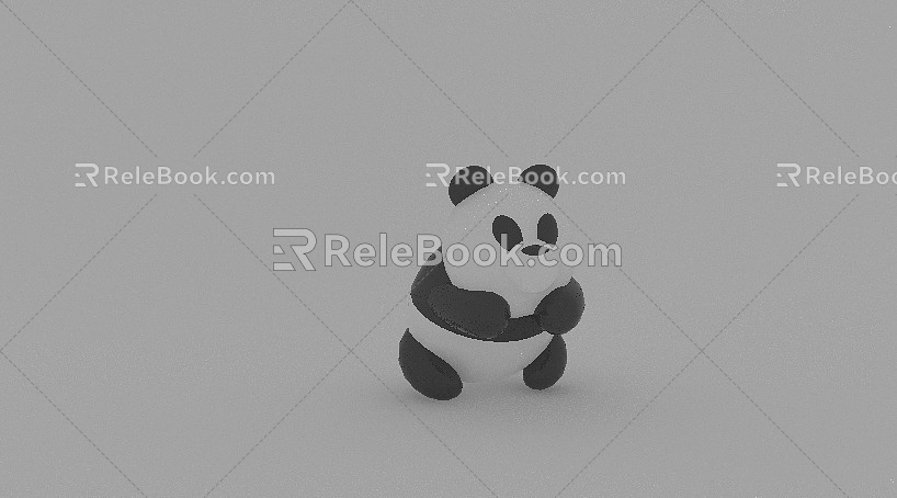 Modern toy panda 3d model