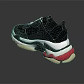 Trendy Black Sneakers With White Red Beige Chunky Sole And Modern Sporty Design