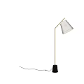 Modern Floor Lamps With Golden Poles Dark Bases And White Shades For Home Decor