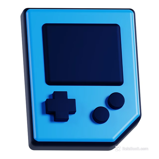 Blue Handheld Game Console As Entertainment Electronics With Screen And Control Buttons For Gaming 3d model 