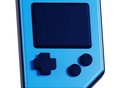 Blue Handheld Game Console As Entertainment Electronics With Screen And Control Buttons For Gaming 3d model