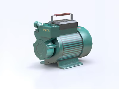 Green Industrial Equipment Electric Motor With Handle And Stable Base For Machinery Use 3d model
