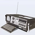 Classic Vintage Portable Radio With Screen Knobs Keyboard And Antenna 3d model