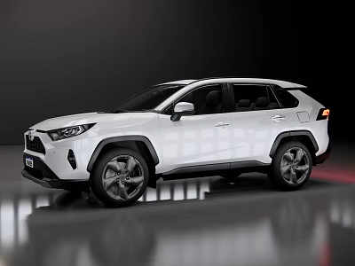Sleek White SUV with Modern Exterior Design and Reflective Floor 3d model