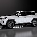 Sleek White SUV with Modern Exterior Design and Reflective Floor
