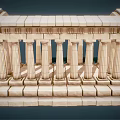 Classical European Architecture Featuring Row of Columns Pediment Stone Base Steps and Roof
