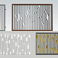 Various Decorative Metal Screens With Different Patterns Colors And Modern Designs 3d model