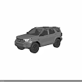 Gray Off Road SUV With Large Tires Roof Rack And Rugged Front Design