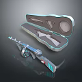 Futuristic Sci Fi Weapon With Open Storage Case And Blue Accents 3D Model 3d model