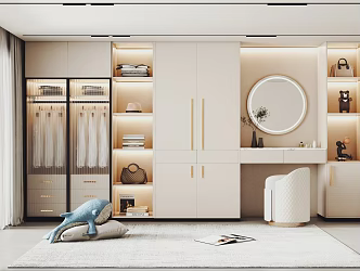 Modern Wardrobe One-piece Wardrobe Decorative Cabinet Finished Wardrobe 3d model