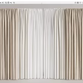 Elegant Beige and White Curtains with Soft Fabric for Home Window Decor
