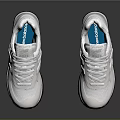 White New Balance Sneakers with White Upper Black Sole and Casual Lace Up Design