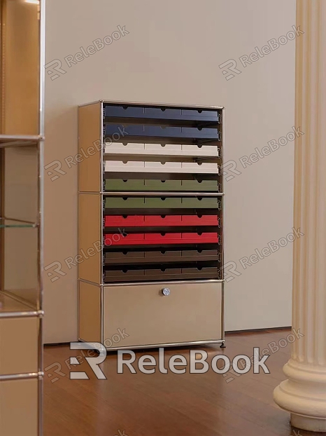 USM Bucket Cabinet Decorative Cabinet Side Cabinet Filing Cabinet Metal model