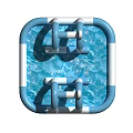 Outdoor Garden Ornament Inflatable Pool With Blue White Arch Structures And Soccer Decor