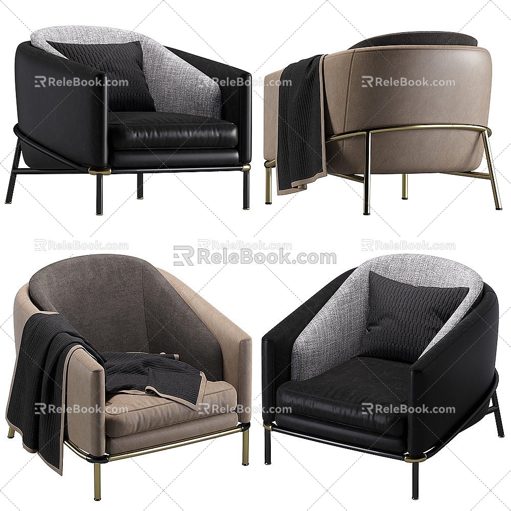 Sofa Single Sofa Seat Casual Sofa Single Chair 3d model