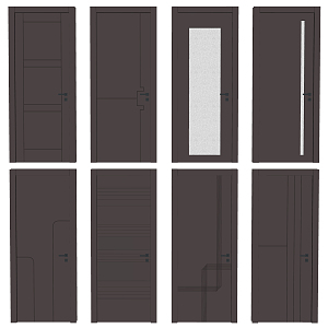 Modern swing door combination 3d model