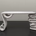 Elegant Console Table With Curved Legs And Unique Carved Design For Home Interior Decor