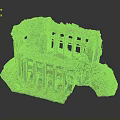 Ancient Ruin Architectural Model With Weathered Stone Walls Columns And Arched Openings