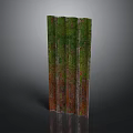 Modern Decorative Vertical Multi Panel Partition With Green Red Textured Surface