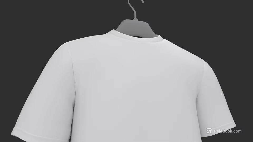Stylish Hanger With White T-shirt For Modern Wardrobe Display And Organization 3d model 