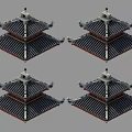 Traditional Chinese Architectural Component With Multi layered Roof Curved Eaves And Decorative Tiles
