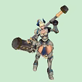Game virtual human character 3d model