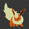3D Rendered Fire Type Creature With Red Body Yellow Tail And Pointed Ears