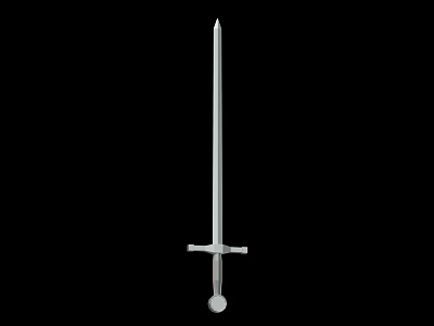 Medieval Long Sword With Silver Blade Cross Hilt And Historical Metal Construction 3d model