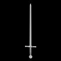 Medieval Long Sword With Silver Blade Cross Hilt And Historical Metal Construction