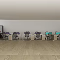 Modern Spacious Open Plan Office Desks With Ergonomic Chairs And Under Desk Storage Cabinets