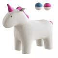 Cute Unicorn Shaped White Kids Chair with Pink Horn and Tail Design