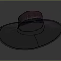 Purple Wide Brimmed Straw Hat With Dark Band Stylish Summer Fashion Accessory